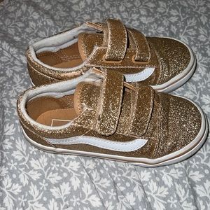 Size 10 Gold Glitter Vans